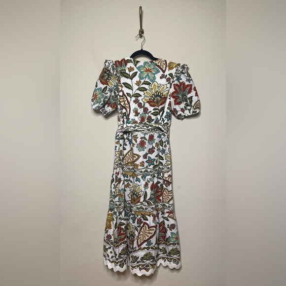 Farm Rio Off-White Botanicals Belted Midi Dress - Picture 9 of 9